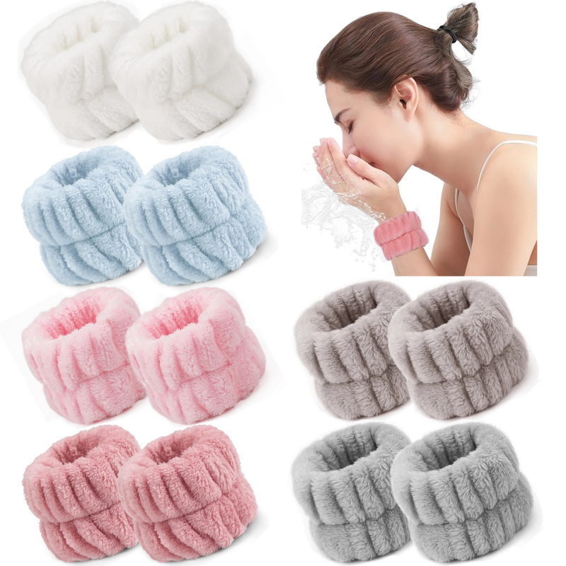 Home Textiles Face Towel - 2 pçs reutilizável spa pulso washband