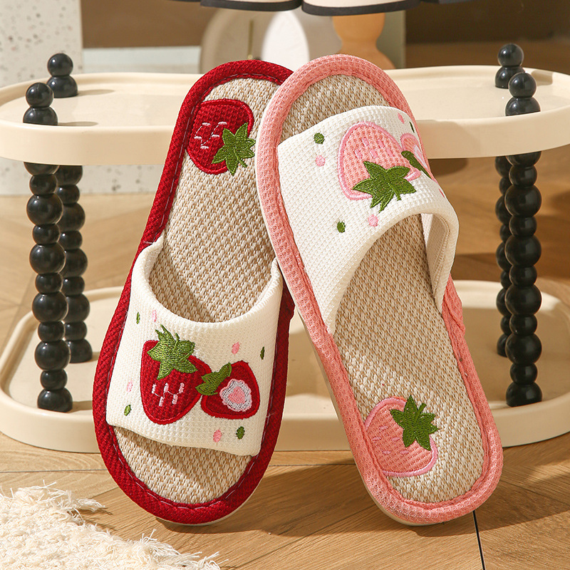 Chinelos de Linho com Estampa  - Home Textile avaliação e preço